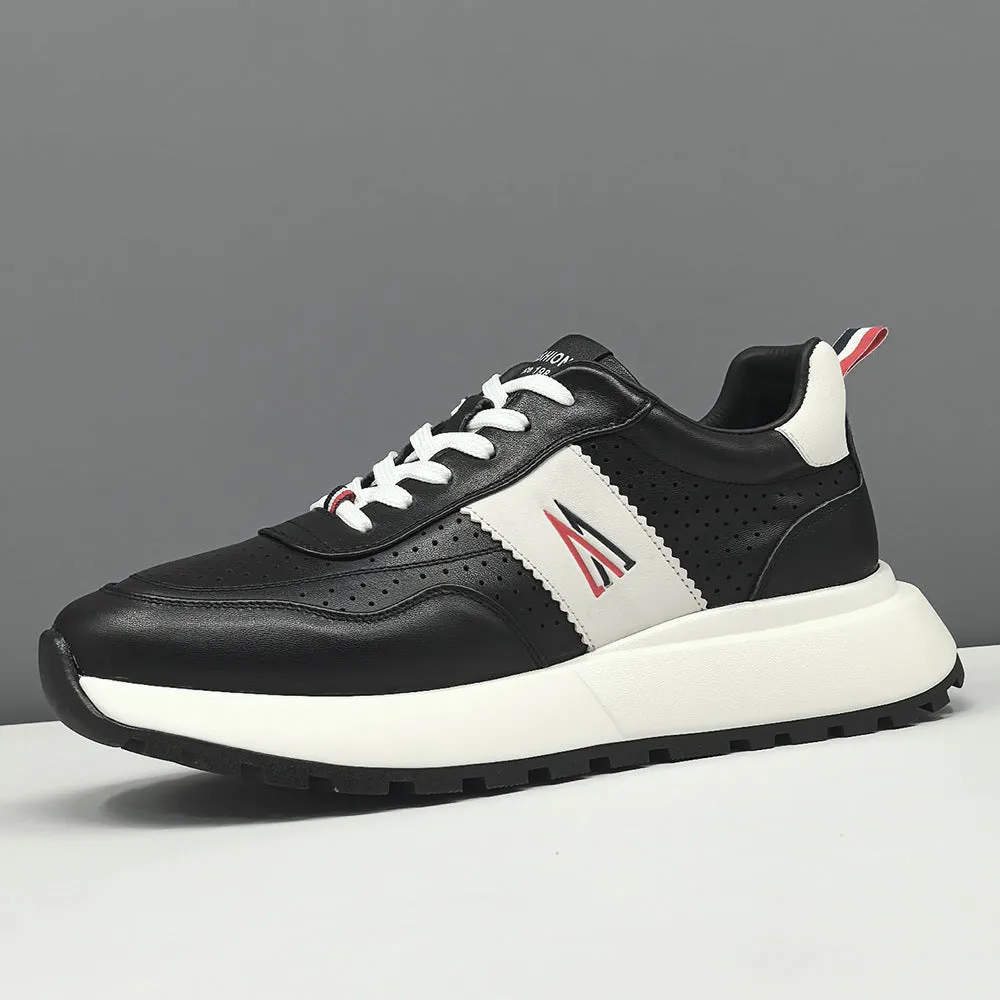 Men Fashion Breathable Leather Casual Sneakers