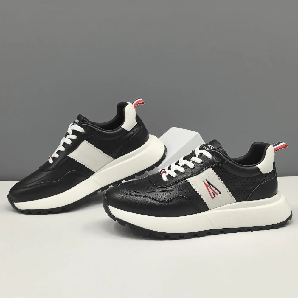 Men Fashion Breathable Leather Casual Sneakers
