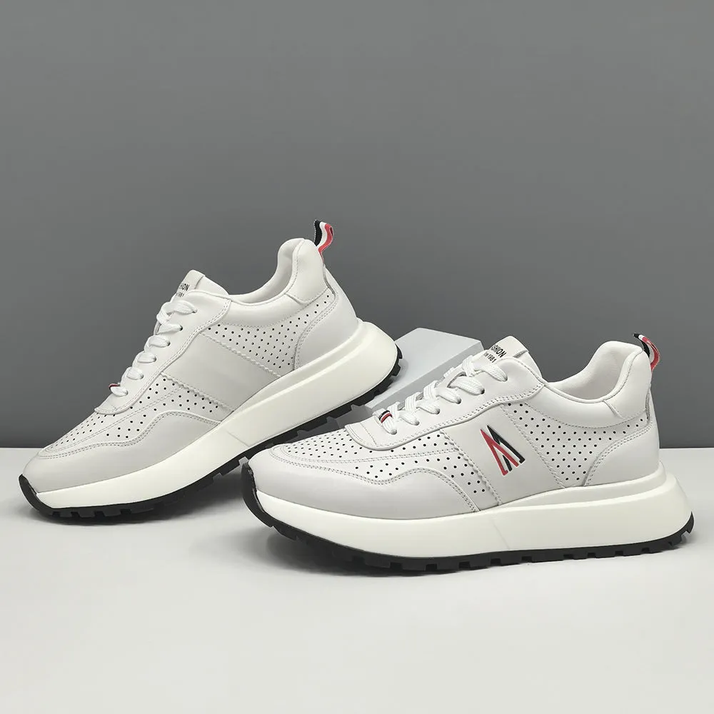 Men Fashion Breathable Leather Casual Sneakers