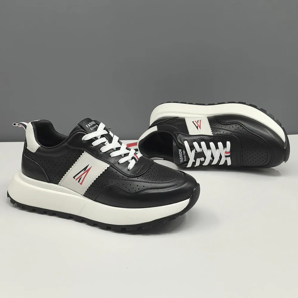 Men Fashion Breathable Leather Casual Sneakers