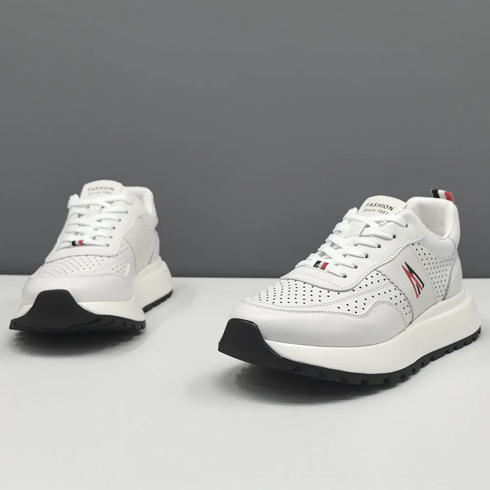 Men Fashion Breathable Leather Casual Sneakers