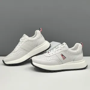 Men Fashion Breathable Leather Casual Sneakers