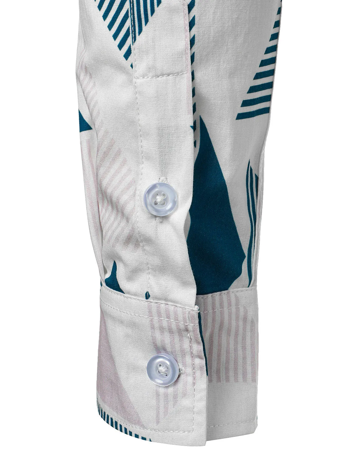 Men's Casual Art Triangle Geometric Print Long Sleeve Button Up Shirt