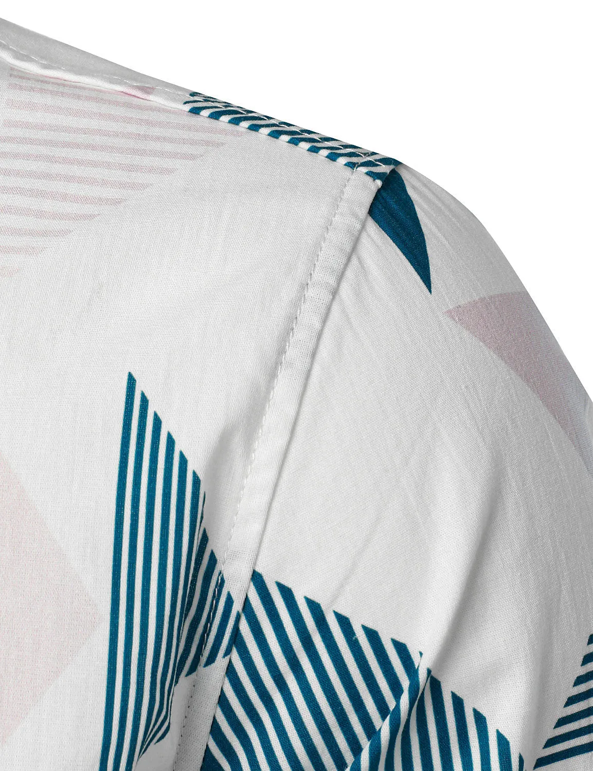 Men's Casual Art Triangle Geometric Print Long Sleeve Button Up Shirt