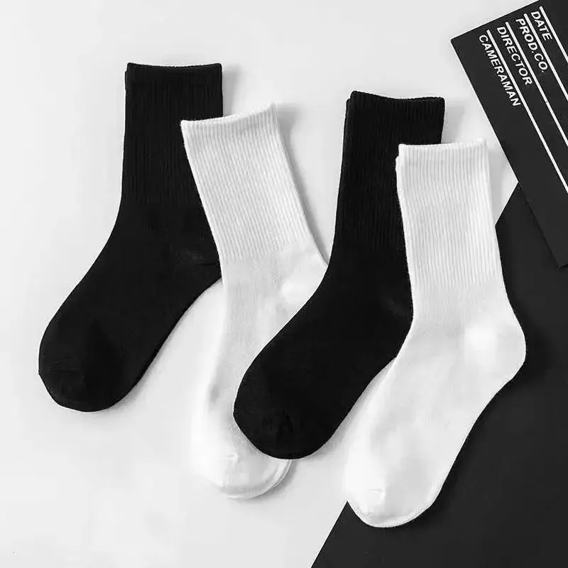 Men's Crew Socks 5-Pack - Black & White