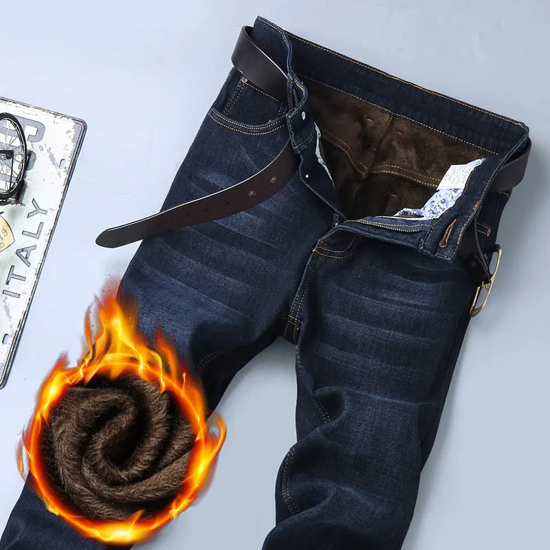 Men's Fleece-Lined Stretch Slim-Fit Jeans