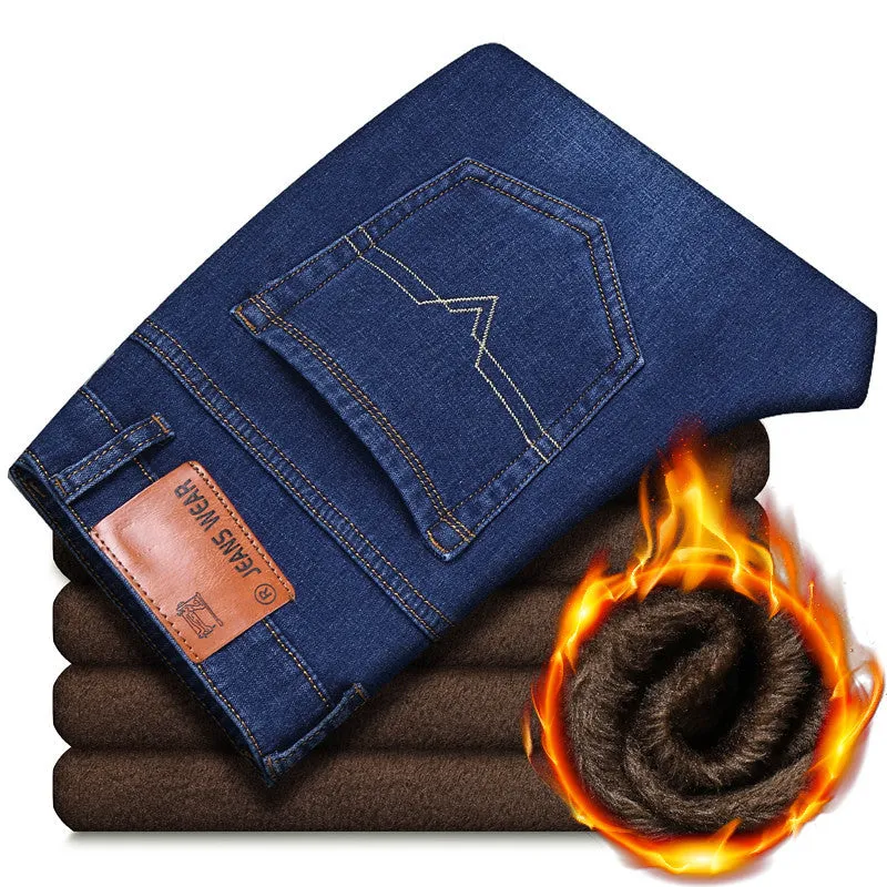 Men's Fleece-Lined Stretch Slim-Fit Jeans