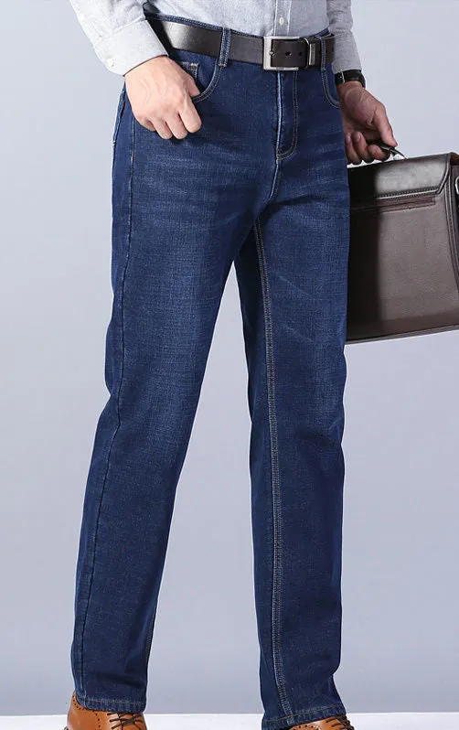 Men's Fleece-Lined Stretch Slim-Fit Jeans