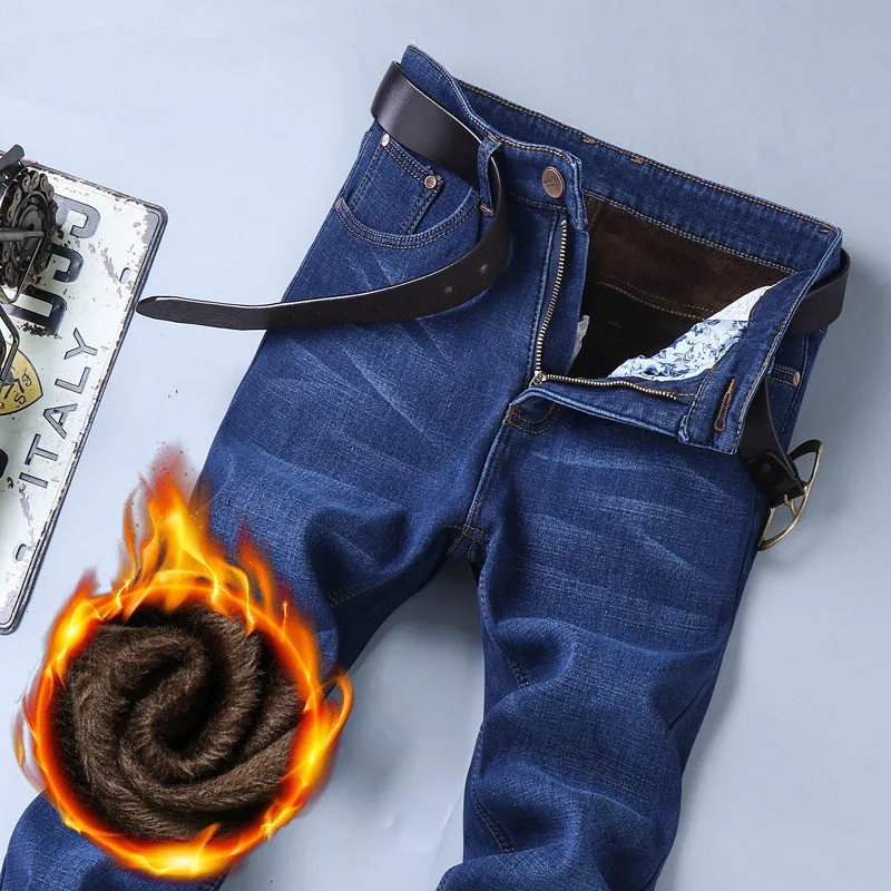 Men's Fleece-Lined Stretch Slim-Fit Jeans