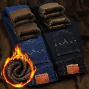 Men's Fleece-Lined Stretch Slim-Fit Jeans
