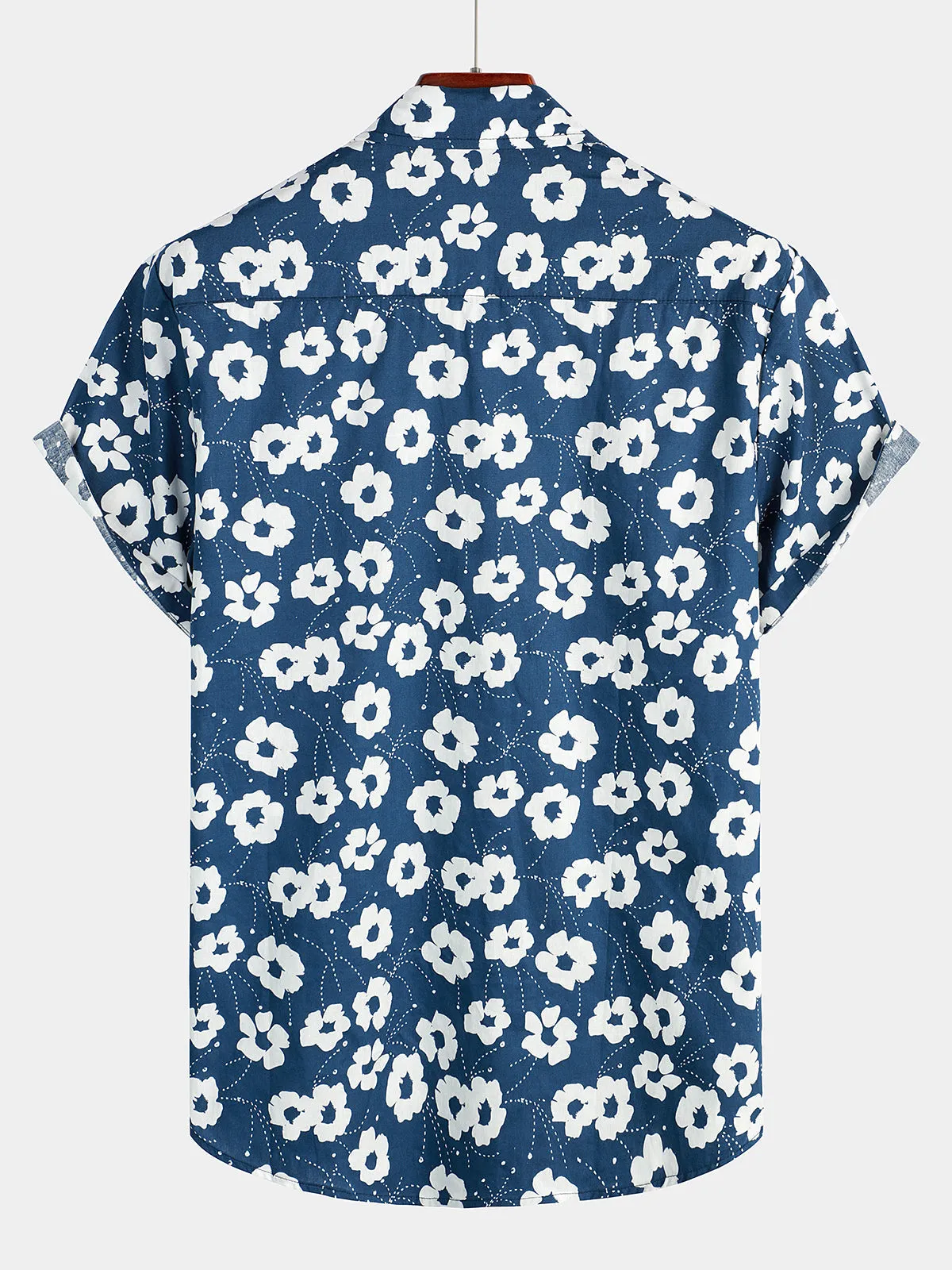 Men's Floral Print Breathable Casual Cotton Shirt