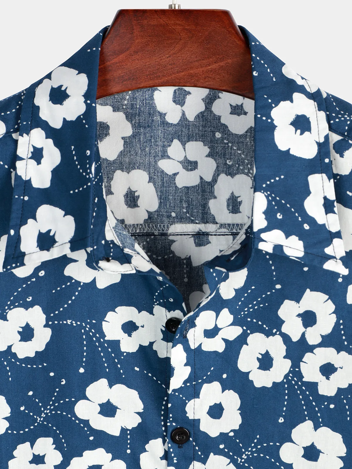 Men's Floral Print Breathable Casual Cotton Shirt
