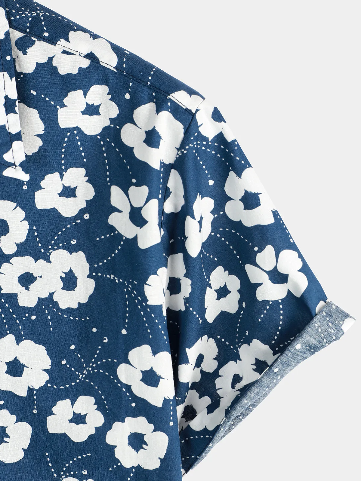 Men's Floral Print Breathable Casual Cotton Shirt