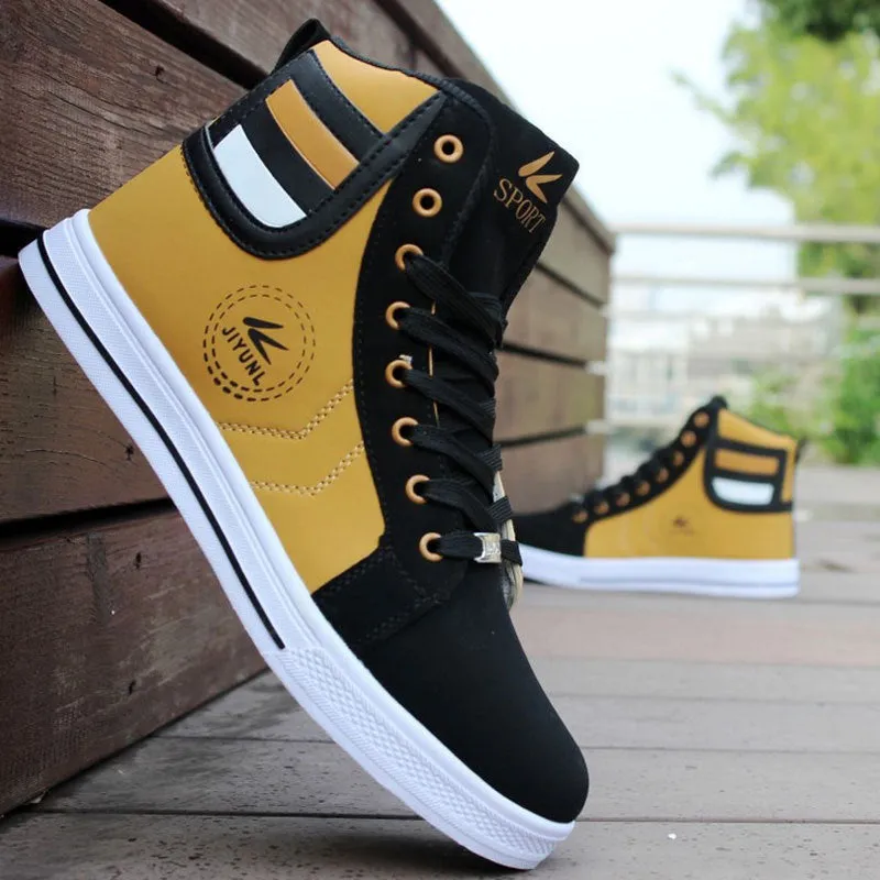 Men's Skateboarding Shoes High Top Leisure Sneakers Breathable Street Shoes Sports Shoes Hip Hop Walking Shoes Chaussure Homme