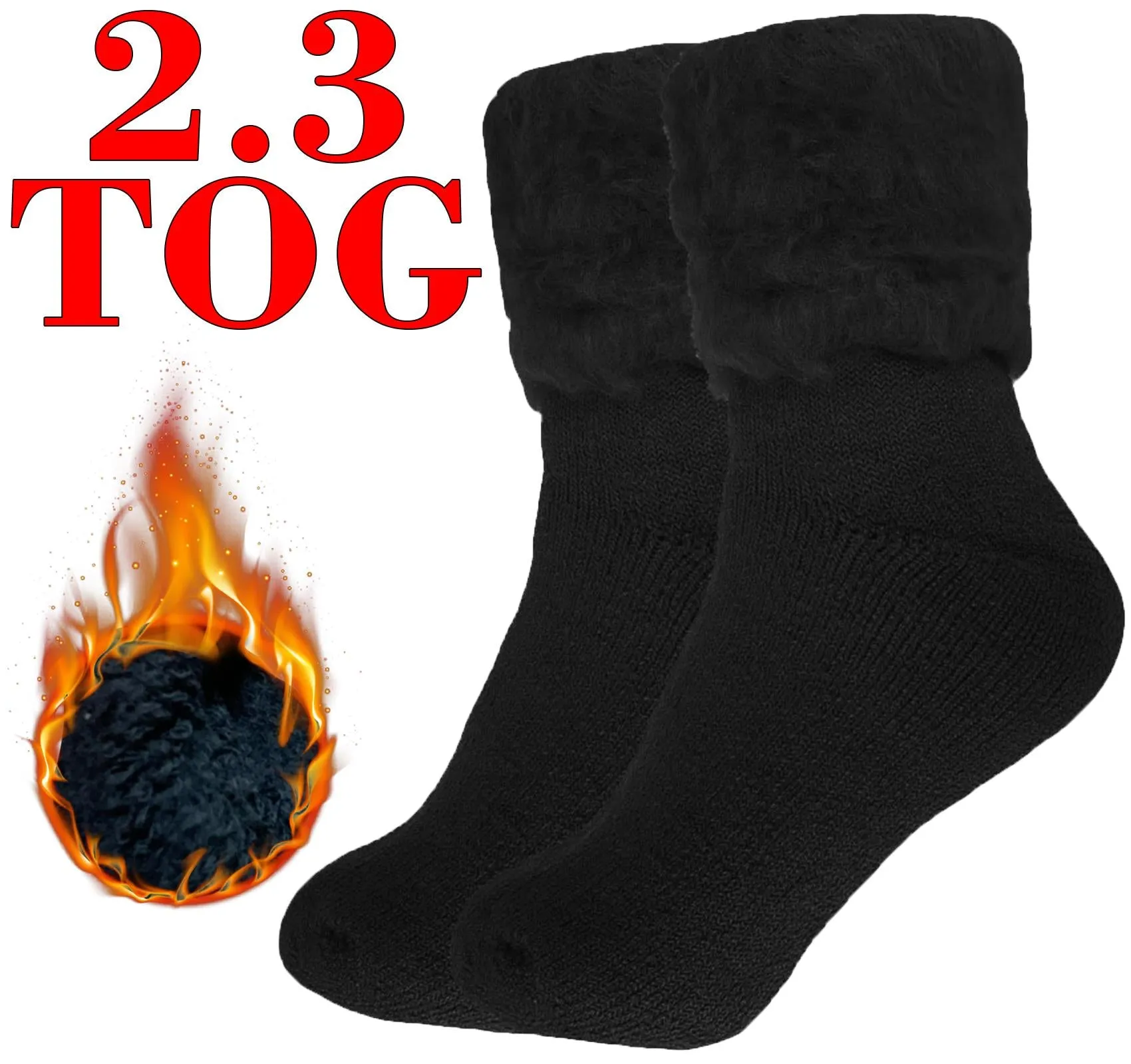 Mens Soft Warm Thick Black Thermal Socks