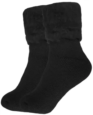 Mens Soft Warm Thick Black Thermal Socks