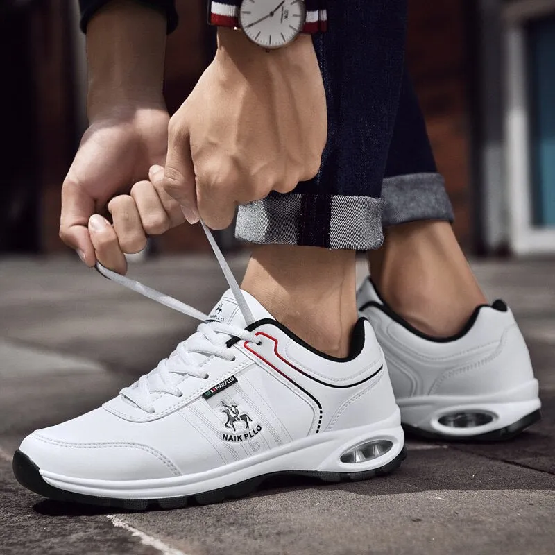 Men's Spring Breathable Casual Shoes Leather Air Cushion Non-slip Fashion Casual Shoes Fashion Classic Men's Sneakers