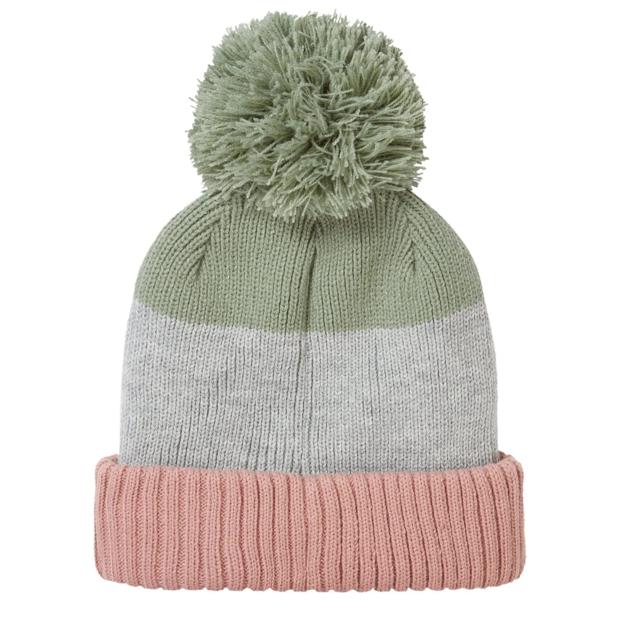 Mens Waterproof Thermal Roll Cuff Striped Beanie Hat