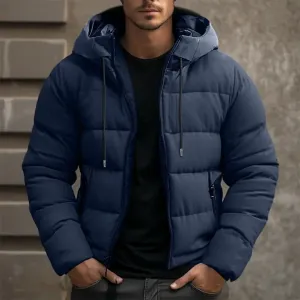 Men's Winter Zip Up Puffer Jacket | Hood