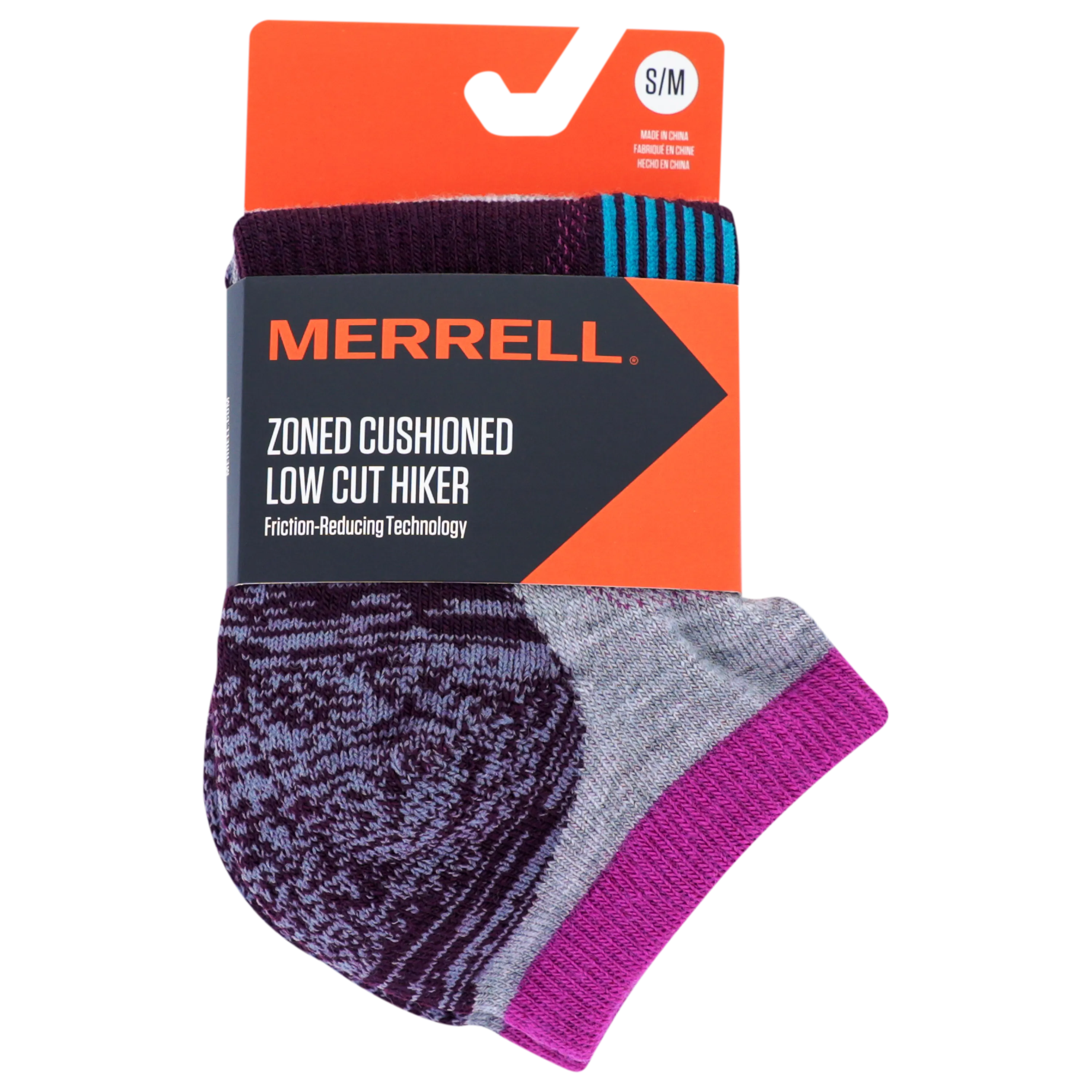 Merrell Merino Wool Zone Cushion Comfort Hiking Low Cut Sock with Blister Protection and Fast Dry Moisture Wicking