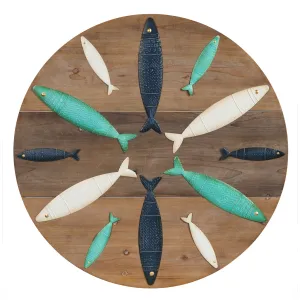 Metal and Wood Coastal Fish Wall Décor,6awd610
