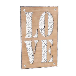 Metal and Wood Love Wall Décor,6w468