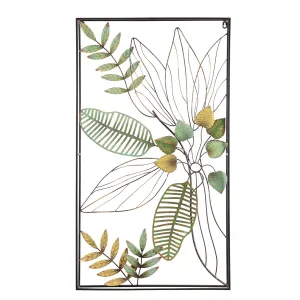 Metal Leaf Framed Outdoor Wall Décor,6m603