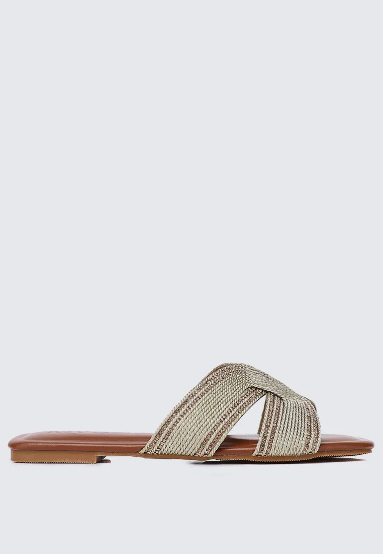 Mocca Comfy Sandals In Gold