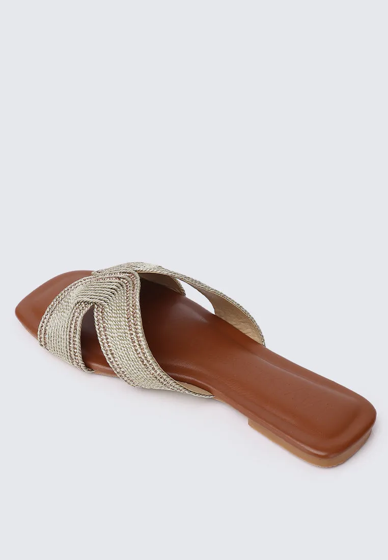 Mocca Comfy Sandals In Gold
