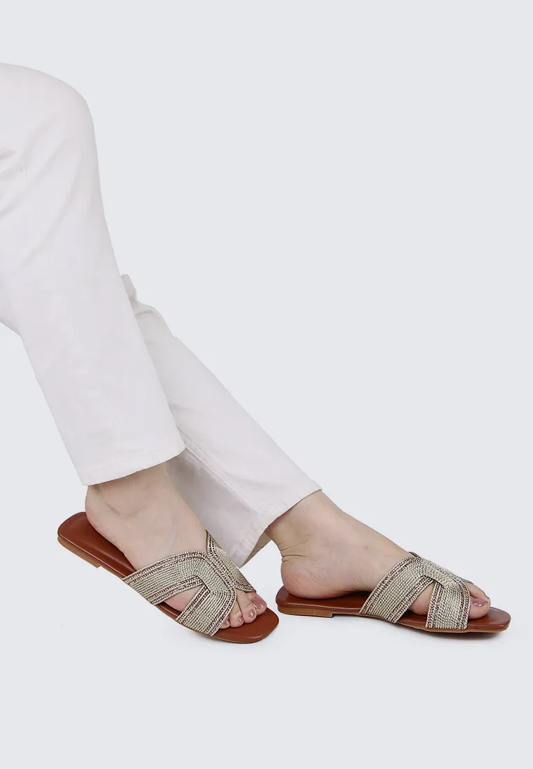 Mocca Comfy Sandals In Gold