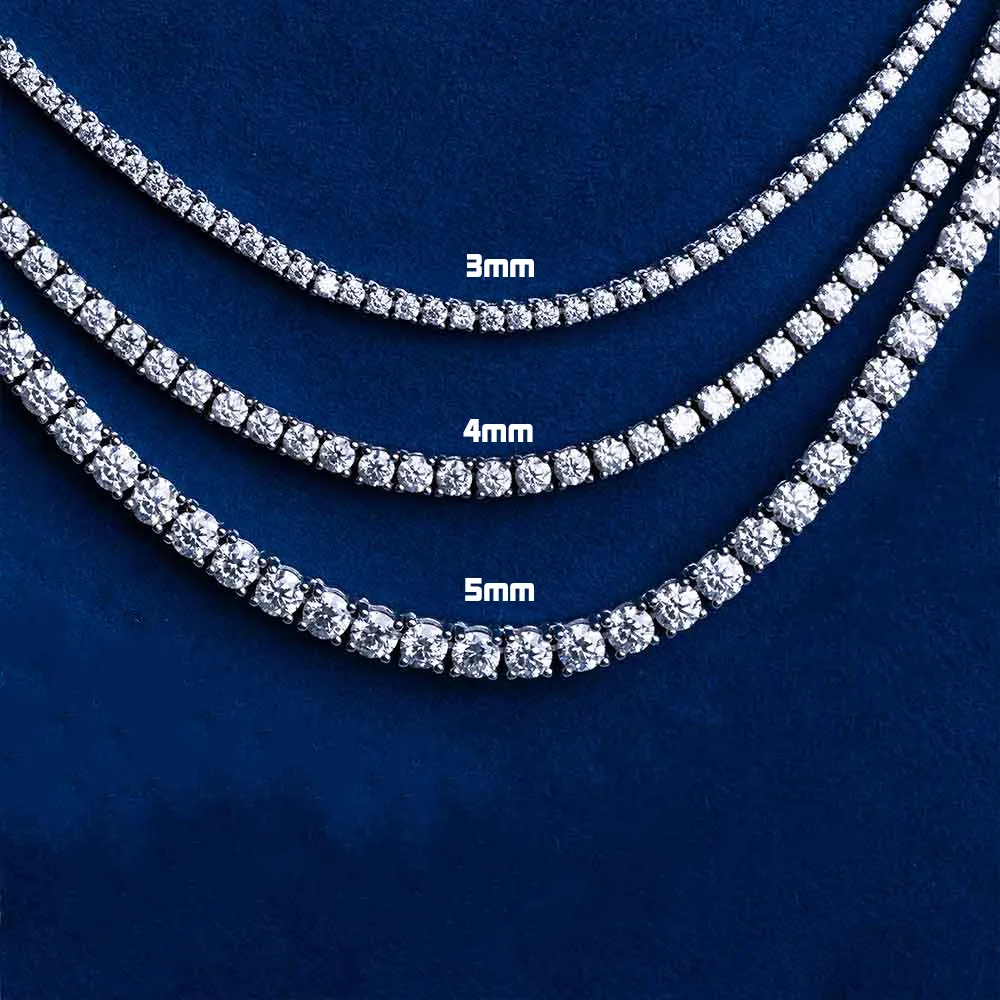 Moissanite Diamond Sterling Silver Tennis Bracelet in White/Yellow Gold
