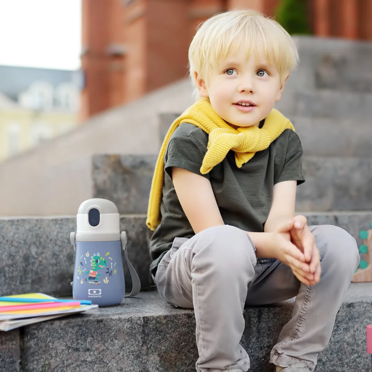 Monbento MB Stram Insulated Kid's Bottle - Graphic Dino