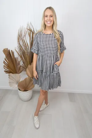 Nancy Dress- Black/white gingham