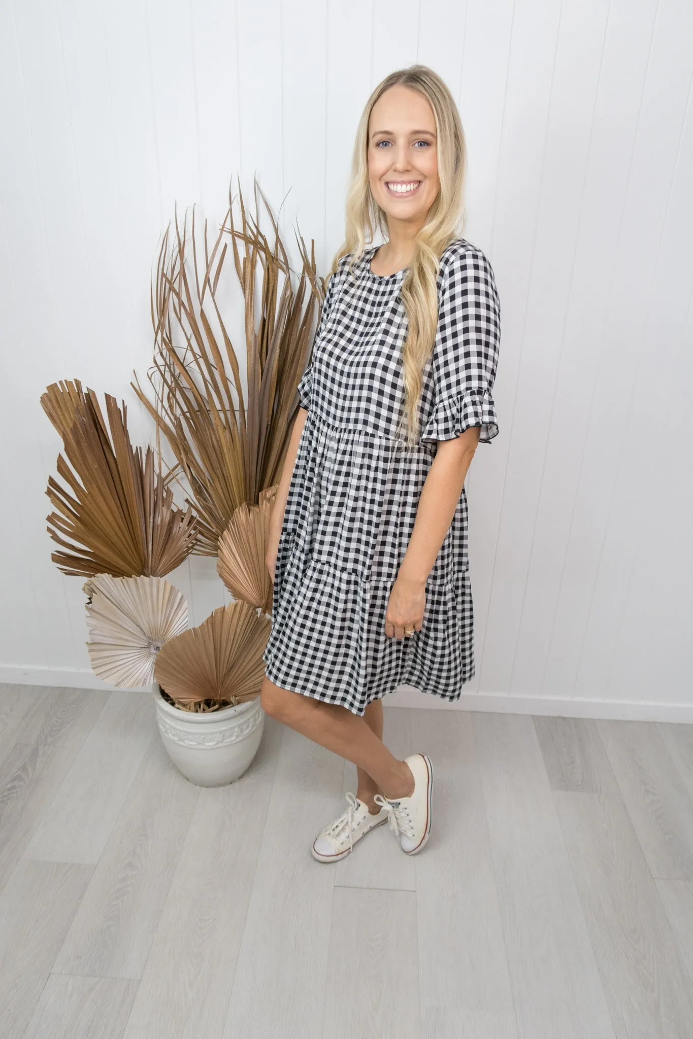 Nancy Dress- Black/white gingham