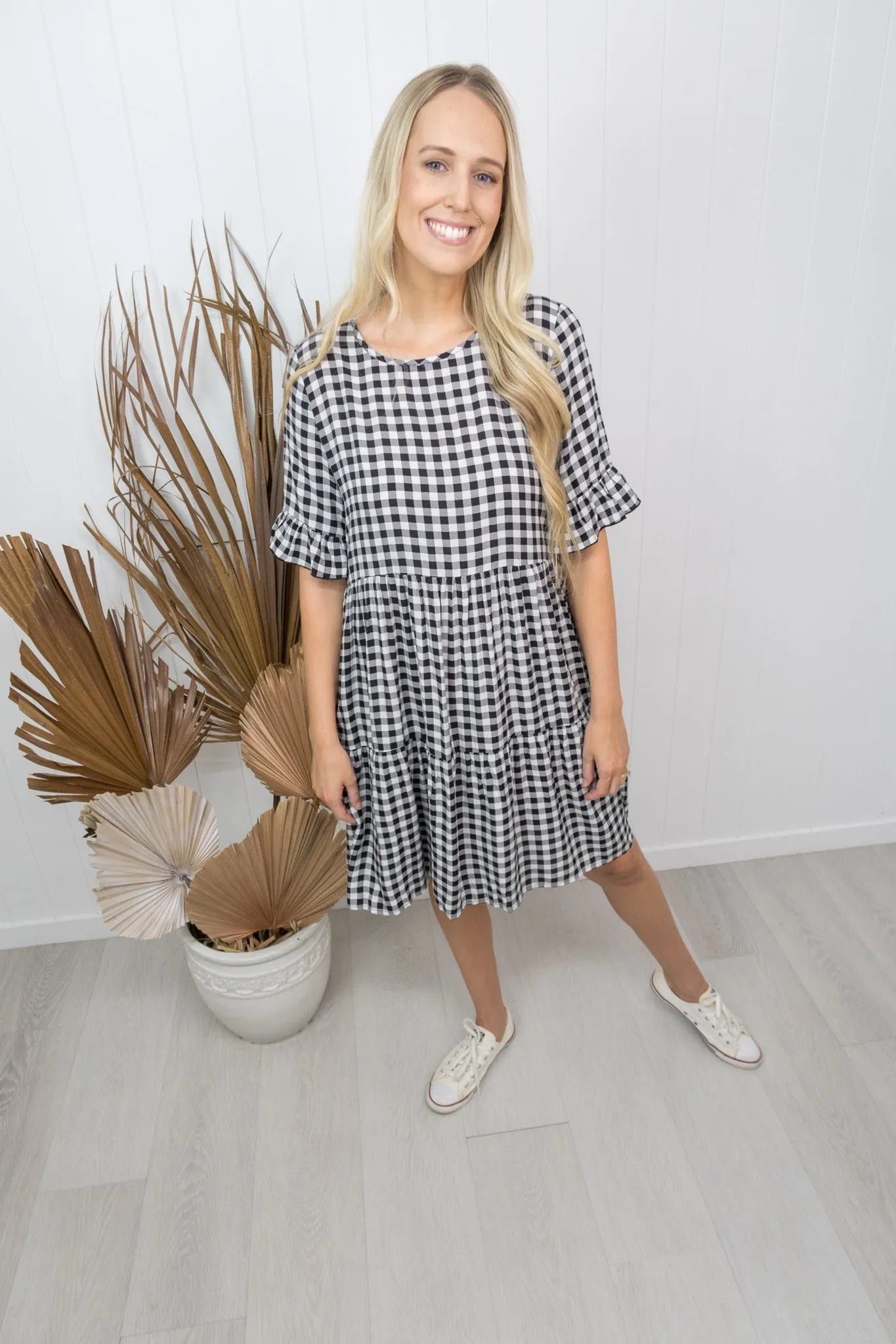 Nancy Dress- Black/white gingham