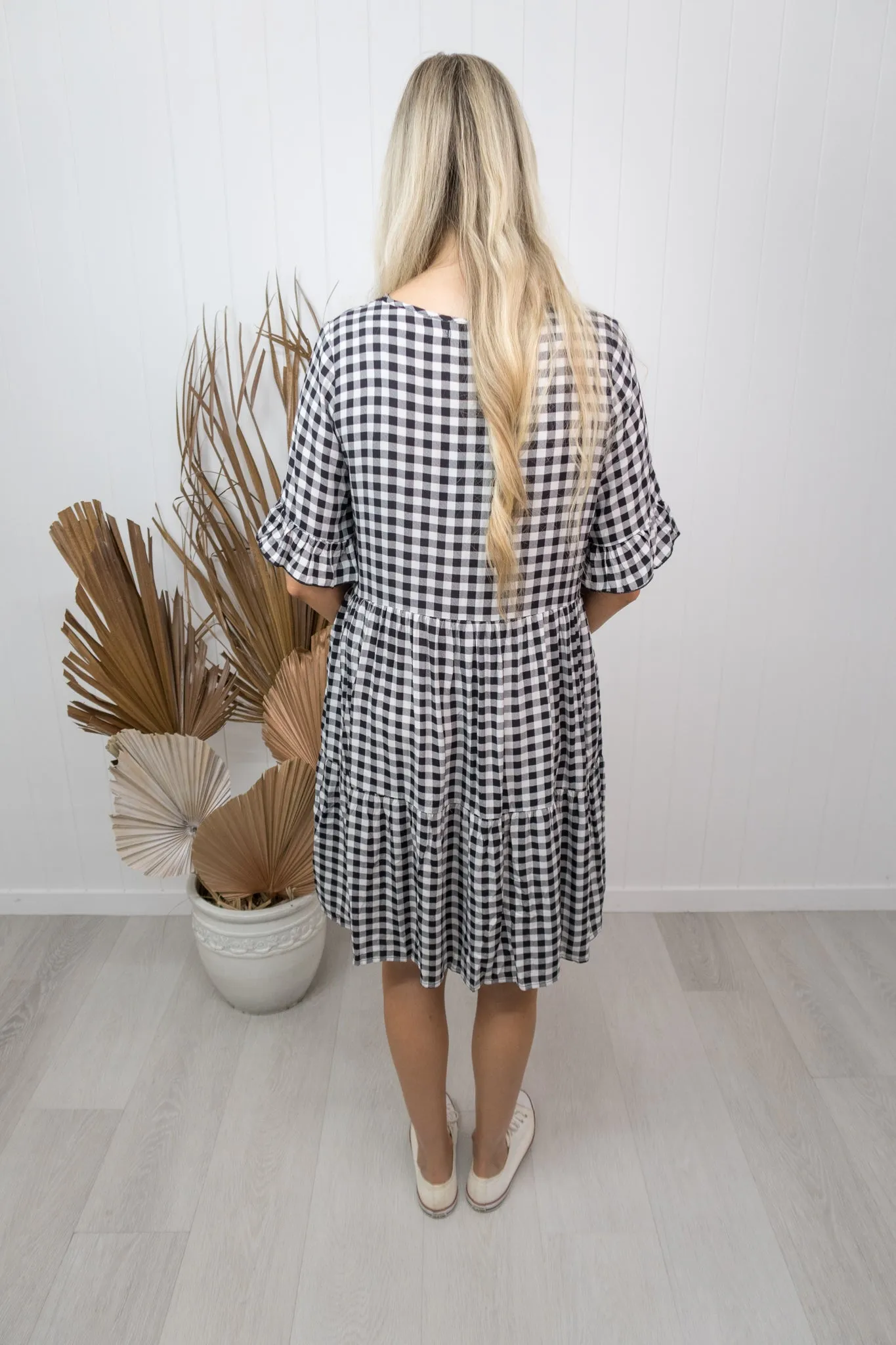 Nancy Dress- Black/white gingham