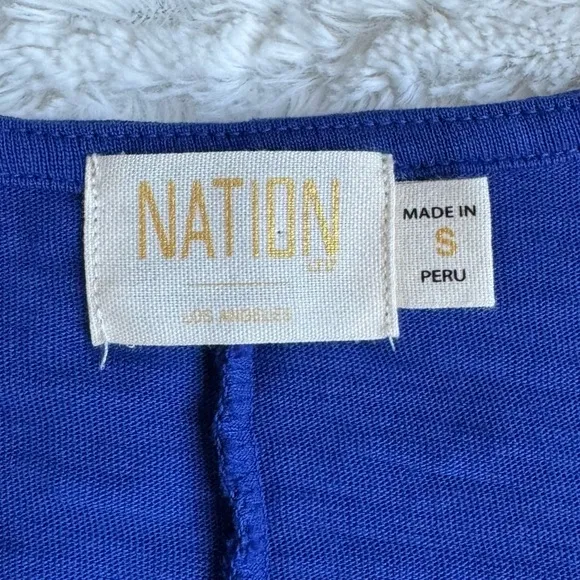 Nation LTD Los Angeles Sevan Tank Midi Dress Size S Cobalt Blue Cotton Side Slit