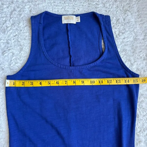 Nation LTD Los Angeles Sevan Tank Midi Dress Size S Cobalt Blue Cotton Side Slit