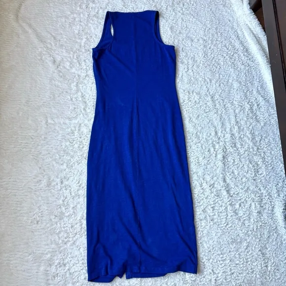 Nation LTD Los Angeles Sevan Tank Midi Dress Size S Cobalt Blue Cotton Side Slit