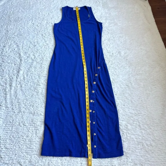 Nation LTD Los Angeles Sevan Tank Midi Dress Size S Cobalt Blue Cotton Side Slit