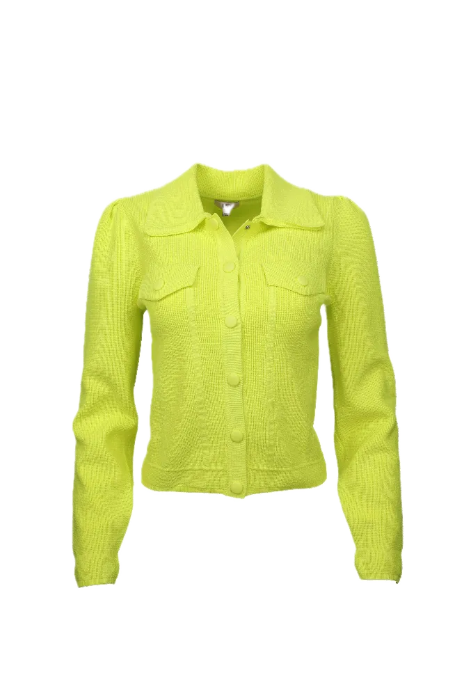 Neon Vibes Sweater Jacket -Green