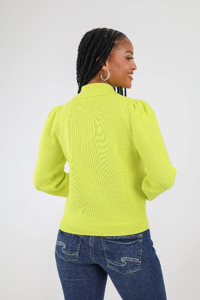 Neon Vibes Sweater Jacket -Green
