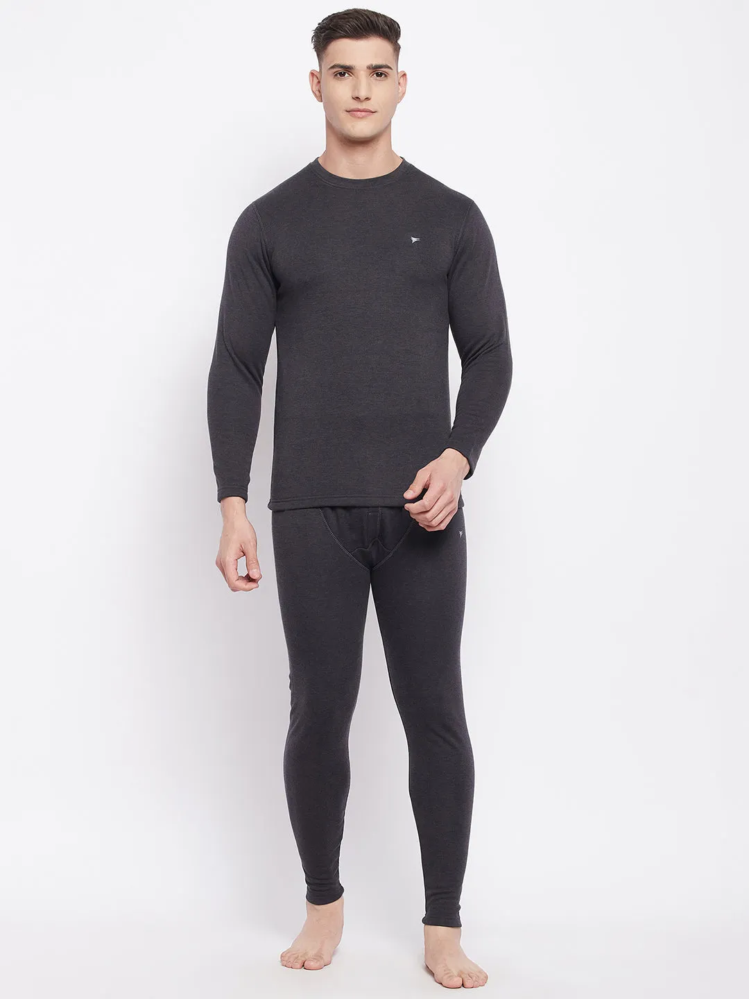 Neva Men Round Neck Full Sleeves Upper- Anthra (Glaccia)
