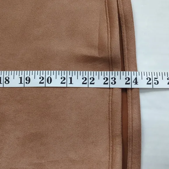 NEW Anne Klein Faux Suede A Line Skirt 4 Brown