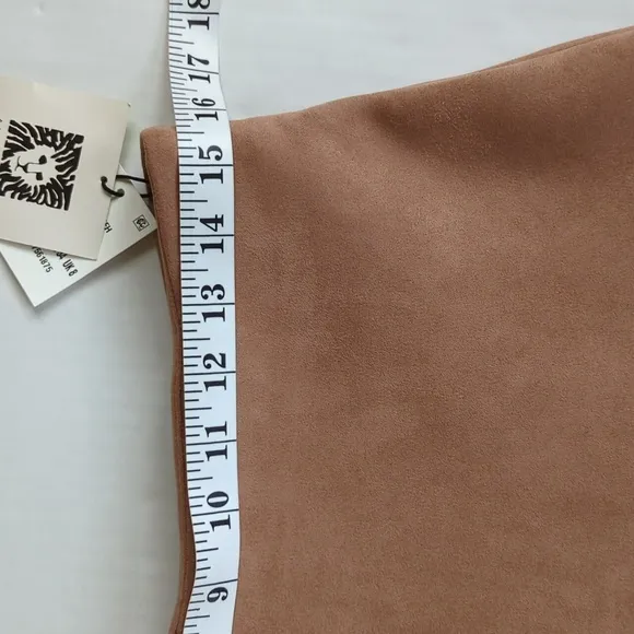 NEW Anne Klein Faux Suede A Line Skirt 4 Brown