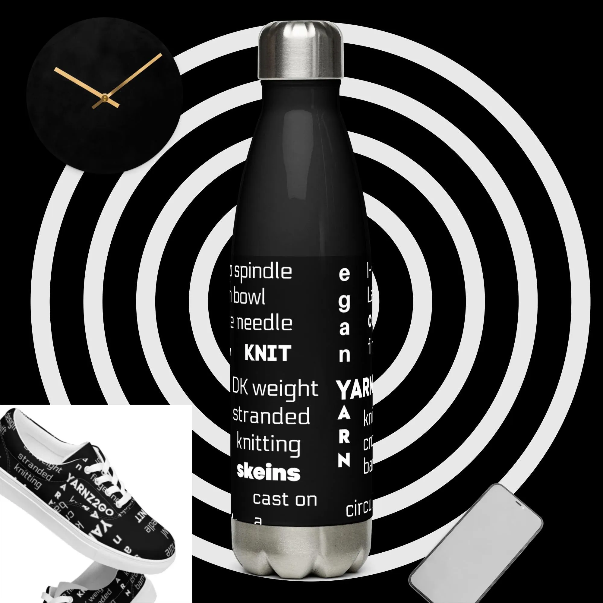 NEW! Stainless steel water bottle for yarnies....