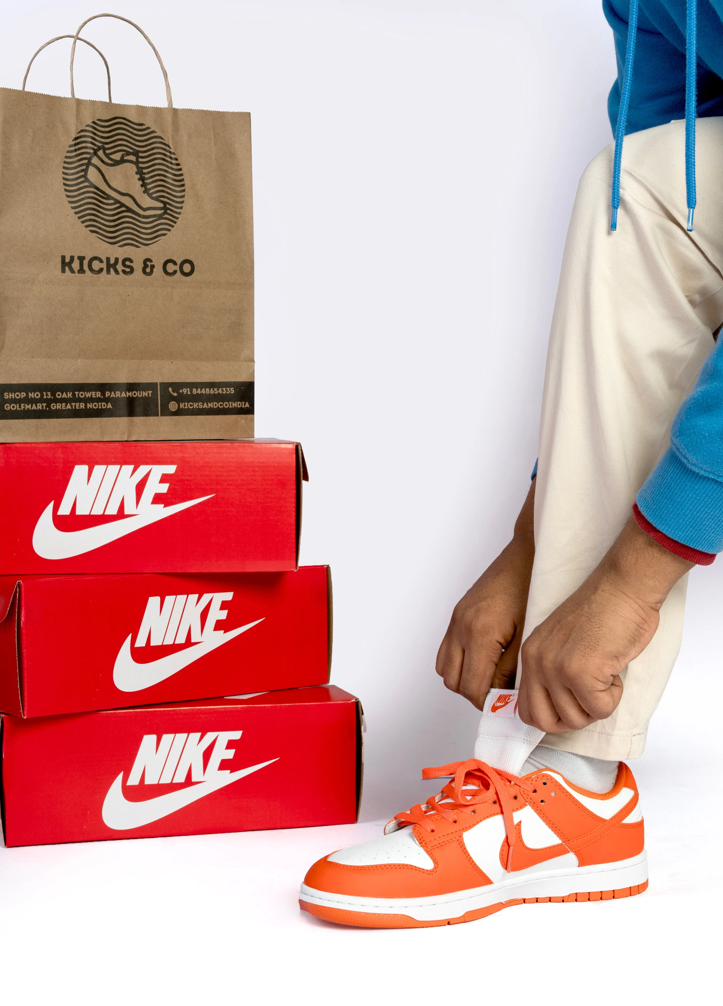 Nike First Copy Shoes- Dunk low orange