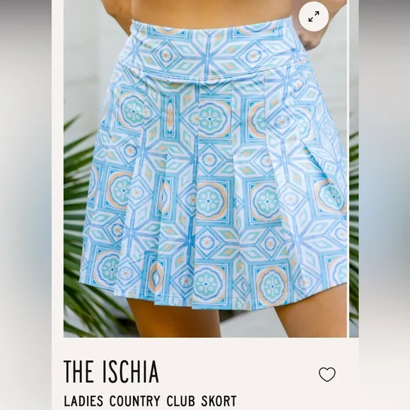 NWT Kenny Flowers the Ischia country club skort size medium blue peach &amp; white