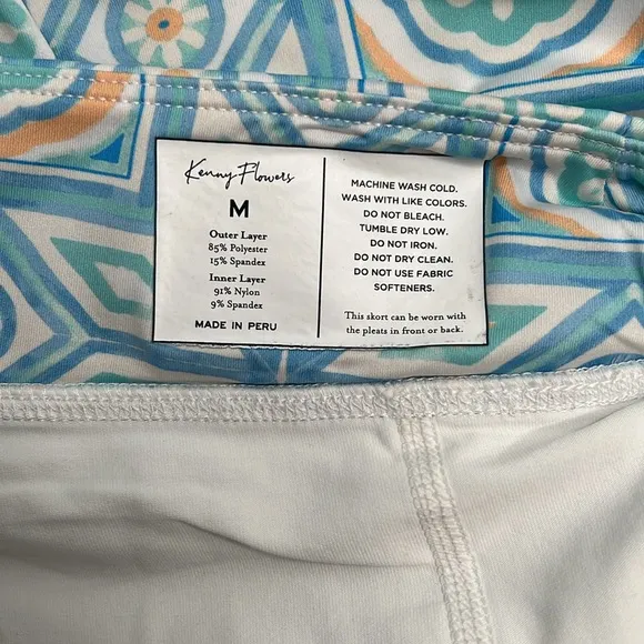 NWT Kenny Flowers the Ischia country club skort size medium blue peach &amp; white