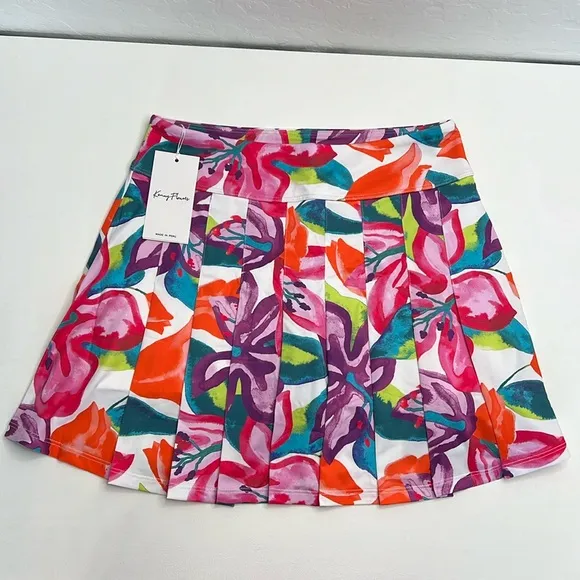 NWT Kenny Flowers the Kona country club skort size medium red purple pink floral
